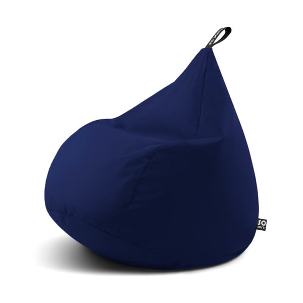 Тъмносин пуф Drop XL – So Soft?