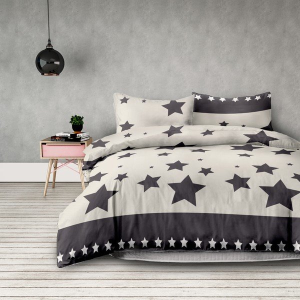 Комплект от памучна завивка и 2 калъфки за възглавници Averi Starlight, 200 x 200 cm + 50 x 75 cm - AmeliaHome-image-1