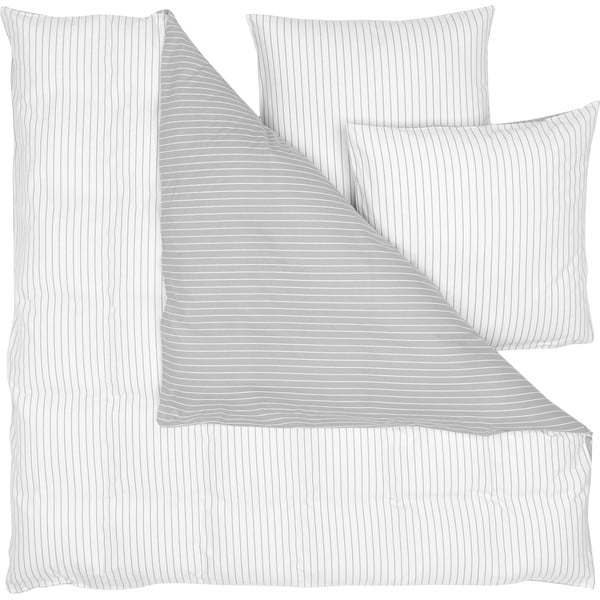 Бяло и сиво фланелено спално бельо за двойно легло , 200 x 200 cm Talin - Westwing Collection