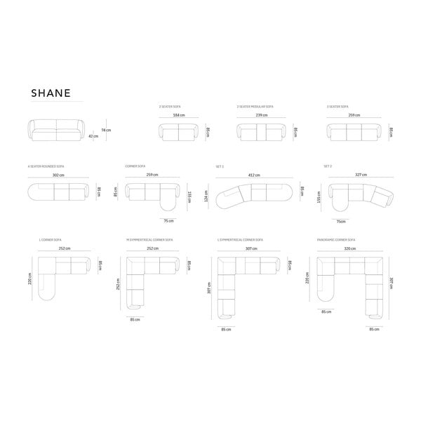 Син диван 302 cm Shane - Micadoni Home-image-4