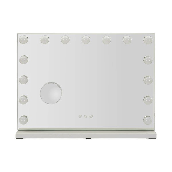 Стенно огледало със светлина/с рафт 55x43 cm Hollywood – Mauro Ferretti