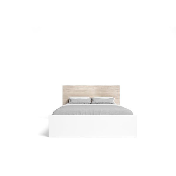 Бяло/естествено двойно легло от дъб 160x200 cm Sahara - Marckeric-image-2