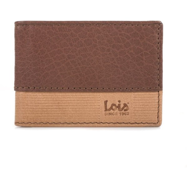 Kožená peněženka Lois Double Brown, 11x7,5 cm