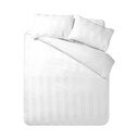 Бяло двойно  3 части сатенено спално бельо 200x200 cm So Soft Satin Stripe – Catherine Lansfield