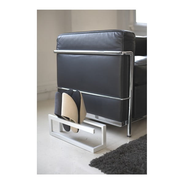 Бяла метална поставка за чехли Line - YAMAZAKI-image-2