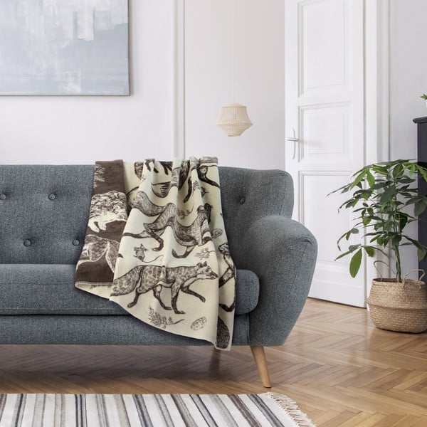 Бежово одеяло 200x150 cm Fox – Restilo-image-1