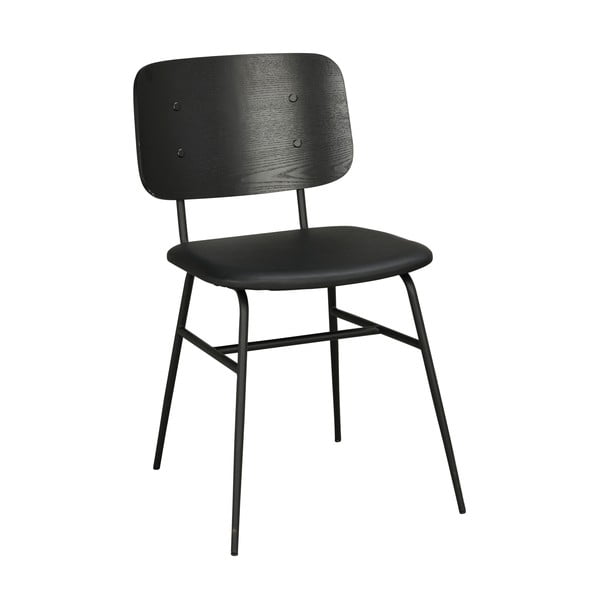 Черен трапезен стол с черна седалка Brent - Rowico