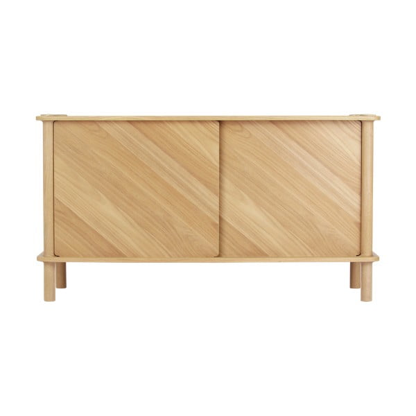 Скрин от масивен дъб с плъзгащи се врати в естествен цвят 135x73,5x48 cm Italic – UMAGE-image-3