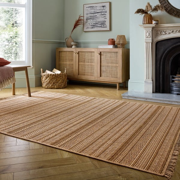 Външен килим в естествен цвят 120x170 cm Farah Stripe – Flair Rugs-image-2