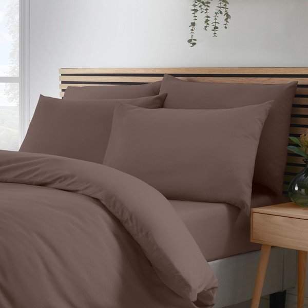 Тъмнокафяво единично  спално бельо 135x200 cm So Soft Non Iron – Catherine Lansfield-image-3