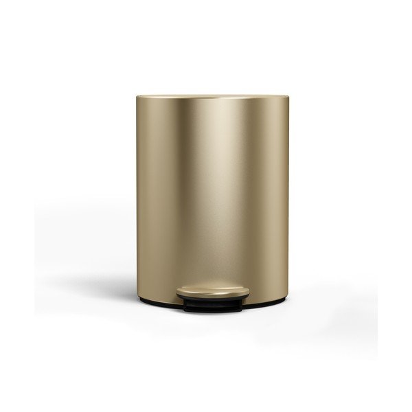 Матово златисто стоманено кошче за боклук с педал 6 l – simplehuman-image-3