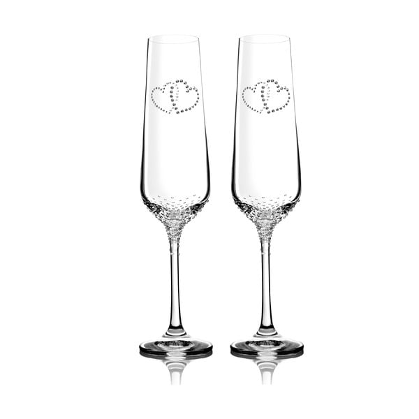 Комплект от 2 флейти за шампанско Prema с елементи Swarovski в луксозна опаковка - Bohemian Grace