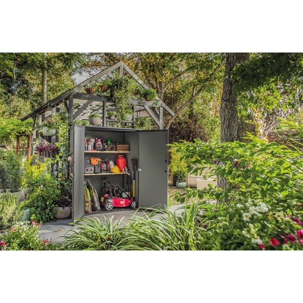 Сив пластмасов градински шкаф Tall – Keter-image-1
