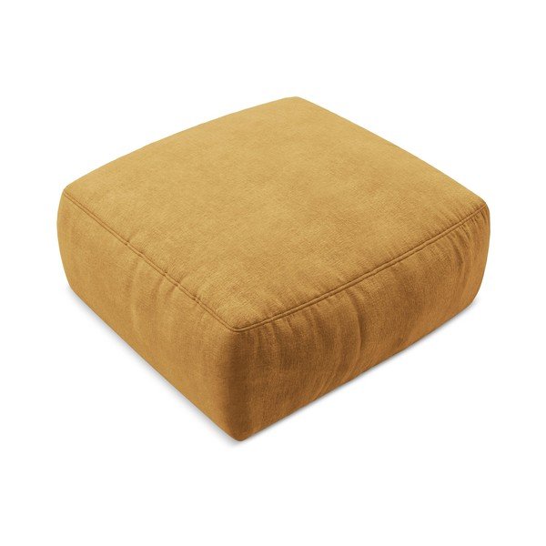 Шенилова табуретка  в цвят горчица Kuki – Makamii-image-2