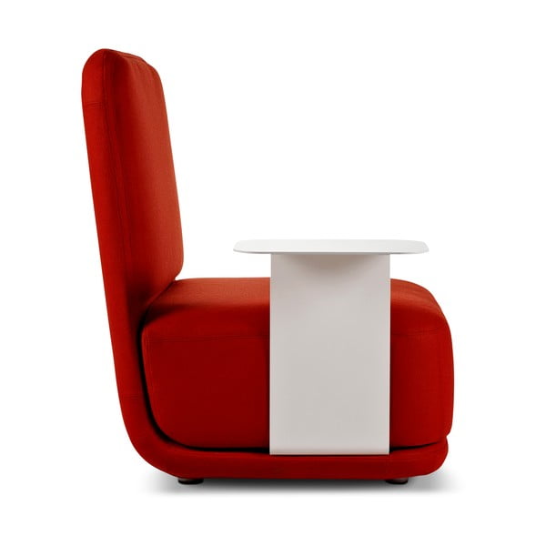 Червен фотьойл с бяла метална висока + странична маса Standby - Softline