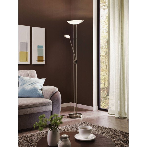 Сива LED подова лампа със стъклен абажур (височина 180 cm) BAYA LED – EGLO-image-1