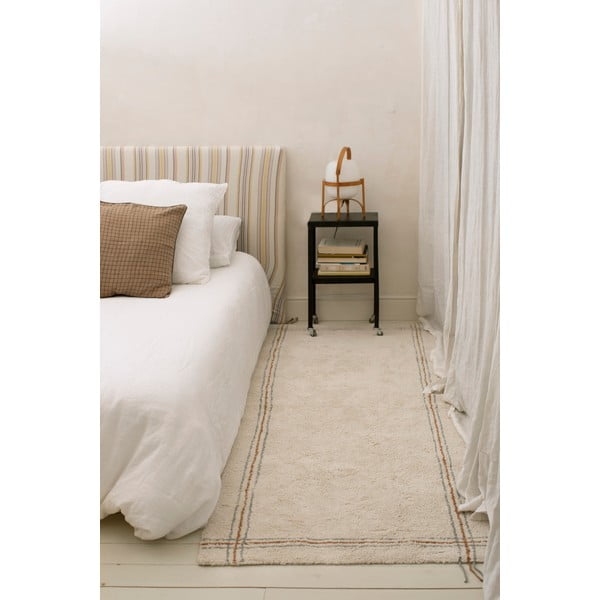 Кремава ръчно изработена памучна пътека подходяща за пране 80x230 cm Cuisine Natural – Lorena Canals-image-1