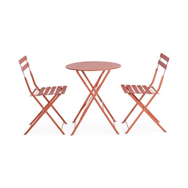 Теракотен стоманен градински комплект за хранене за 2 Austin – Bizzotto