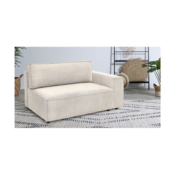 Кремав модул за диван от велур, десен ъгъл Nihad modular - Bobochic Paris-image-1