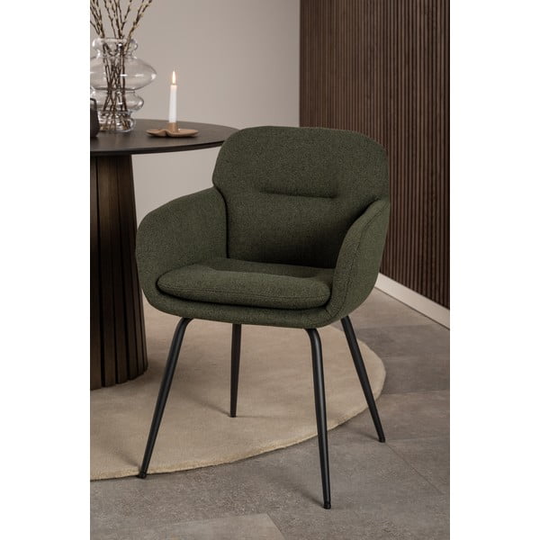 Тапициран трапезен стол с подлакътници в цвят каки Dora – Actona-image-1