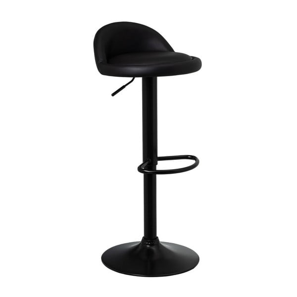 Черни бар столове в комплект от 2 бр. с регулируема височина  от имитация на кожа (височина на седалката 72 cm) – Casa Selección
