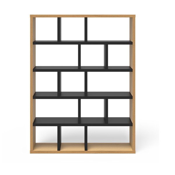 Етажерка за книги в дъбов декор в черен и естествен цвят 150x198 cm Berlin - TemaHome-image-2