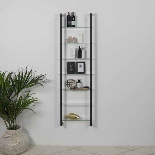 Черен на няколко нива метален стенен рафт 46 cm Cubic – Spinder Design-image-1