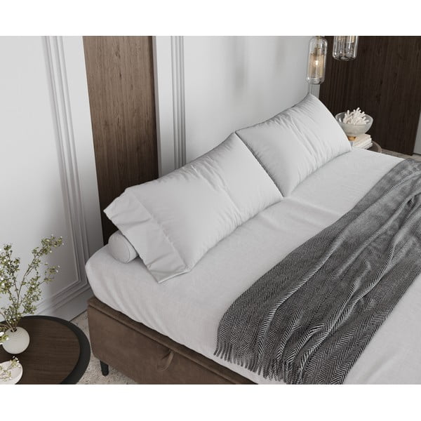 Бежово тапицирано двойно легло с място за съхранение 180x200 cm Tate – Maison de Rêve-image-4