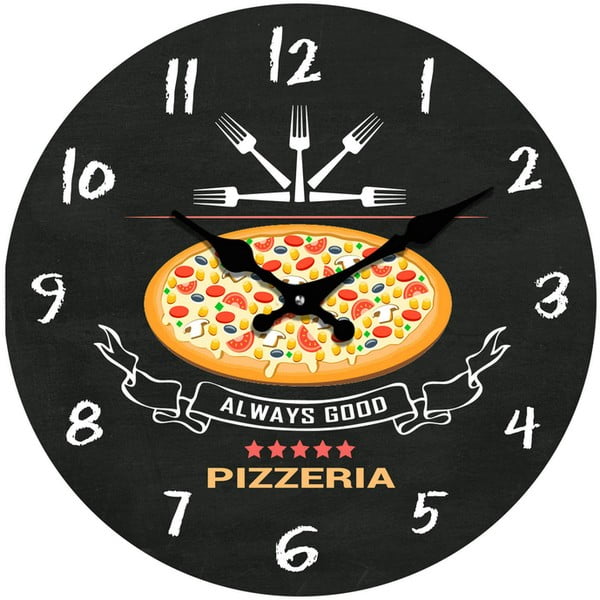 Стъклен часовник Pizzeria, 34 cm - Postershop