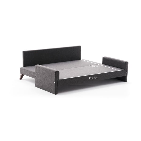 Антрацитен разтегателен диван 208 cm Bella – Balcab Home-image-3