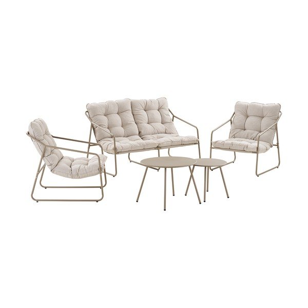 Бежов тапициран градински комплект за отдих за 4 души Nilo – House Nordic-image-2