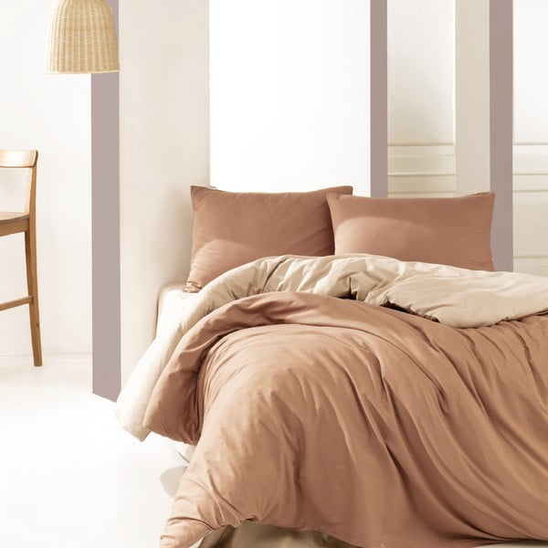 Бежово памучно спално бельо с чаршаф Marie Claire Suzy, 160 x 220 cm - Marie Claire Home