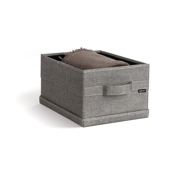 Сива текстилна кутия за съхранение с капак 27x36x19 cm Soft Storage Small – Bigso-image-1