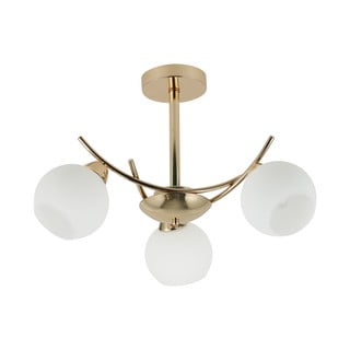 Осветително тяло за таван със стъклен абажур в бяло и златисто 36x52 cm Amos – Candellux Lighting
