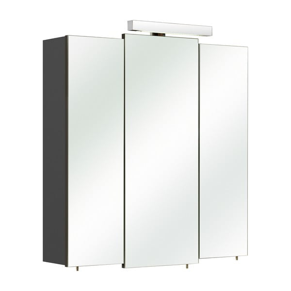 Тъмно сив висящ шкаф за баня с огледало 83x73 cm Set 311 - Pelipal