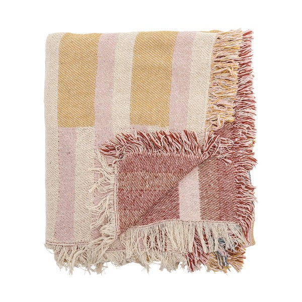 Кафяво одеяло от рециклиран памук 130x160 cm Lane – Bloomingville-image-3