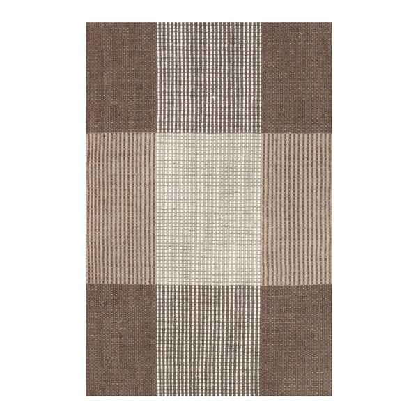Hnědý ručně tkaný vlněný koberec Linie Design Bologna, 50 x 80 cm