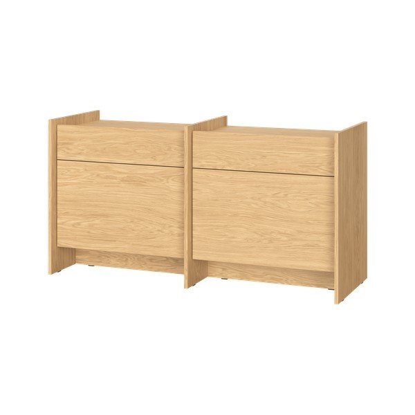 Скрин от декор от дъб  в естествен цвят 146x76x51 cm Hido – noo.ma