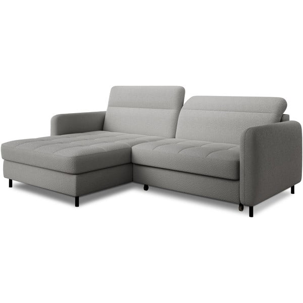 Сив разтегателен ъглов диван с място за съхранение от букле (ляв ъгъл) Gomsi – ELTAP-image-2
