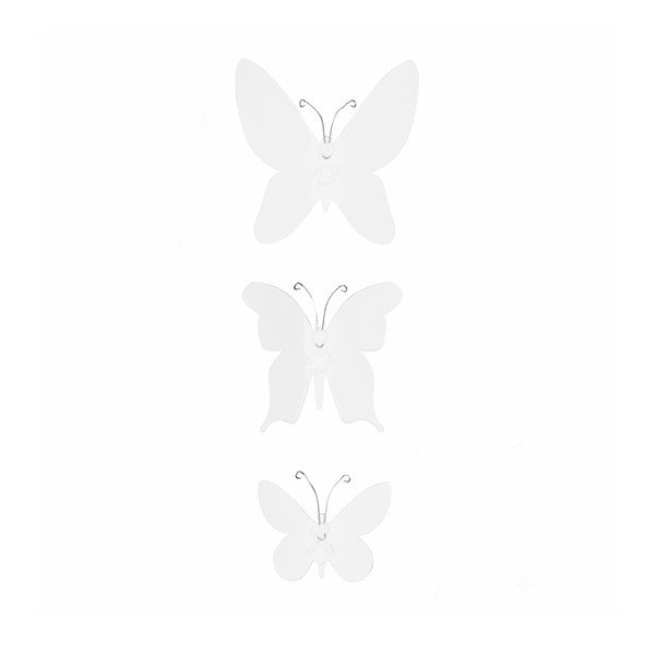 Комплект от 9 бели 3D декорации за стена Butterflies - Umbra-image-2