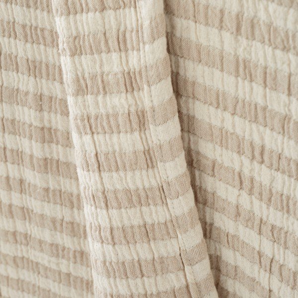 Памучно одеяло в естествен цвят 150x200 cm Cotton Muslin Stripe – Bianca-image-3