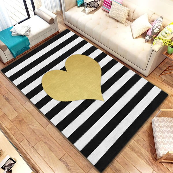 Килим Дигитални килими Heart Amarillo, 80 x 140 cm - Homefesto