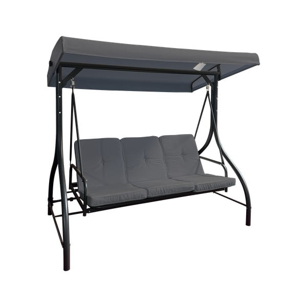 Сива метална градинска люлка Paris – Rojaplast-image-2