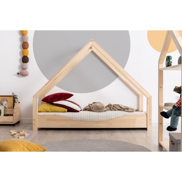 Domečková dětská postel z borovicového dřeva Adeko Loca Elin, 70 x 170 cm