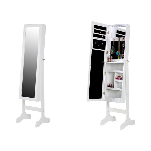 Бяла стояща кутия за бижута с огледало и LED светлина Bien - Bonami Essentials