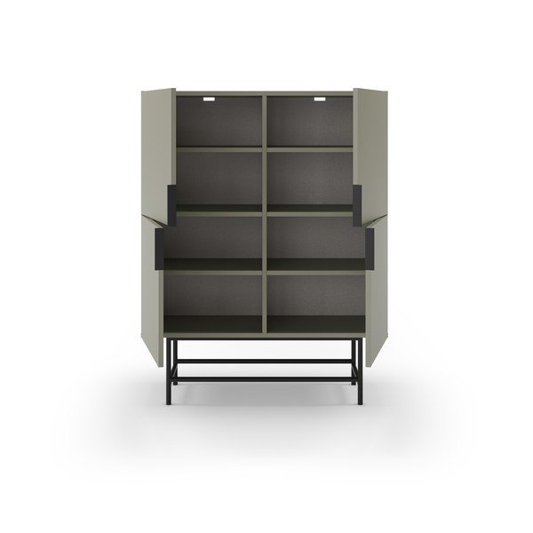 Зелено-сиво шкафче 100x128 cm Eldia – Marckeric-image-2