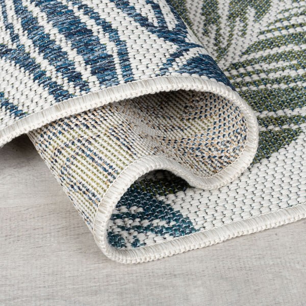 Зелено-син килим за открито и закрито 120x170 cm Bella Leaf – Flair Rugs-image-2
