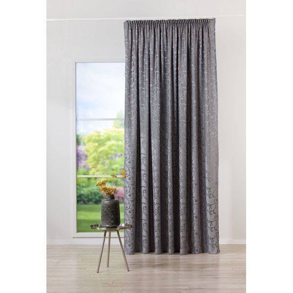 Сиво перде от жакард 210x245 cm Glory – Mendola Fabrics-image-1