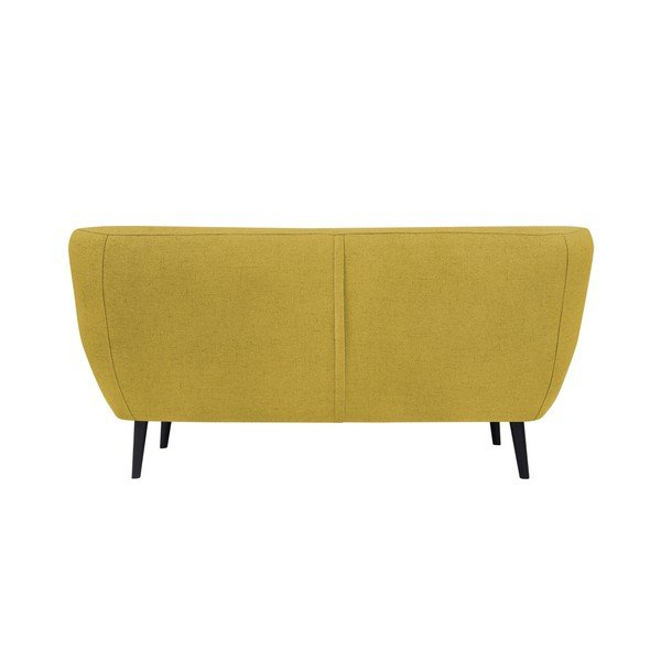 Žlutá dvoumístná pohovka s hnědými nohami Mazzini Sofas Piemont-image-3