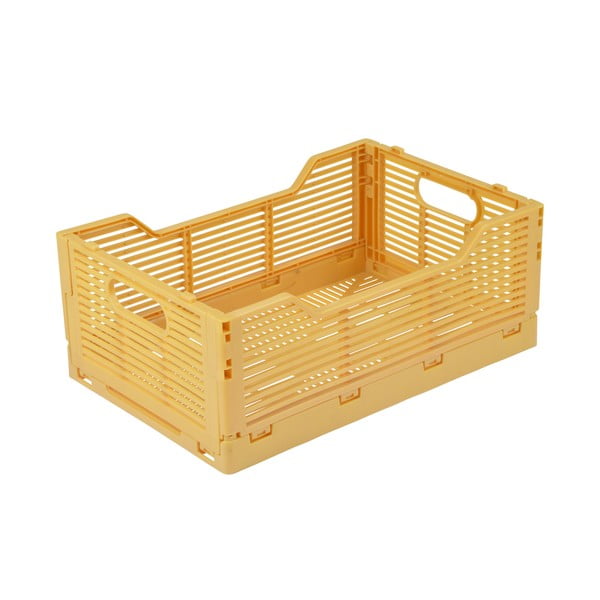 Пластмасова кутия за съхранение в цвят жълта охра 30x20x11.5 cm – Homéa